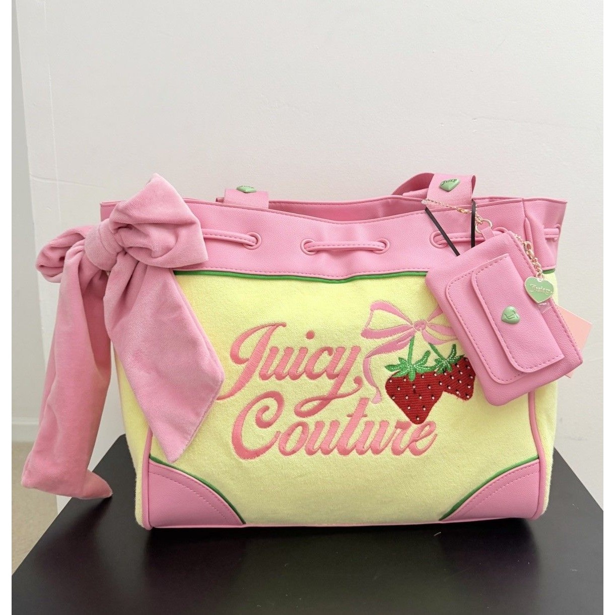 Juicy Couture Retro Strawberry Tote Yellow Iris Daydreamer Bag Purse Nwt Y2k